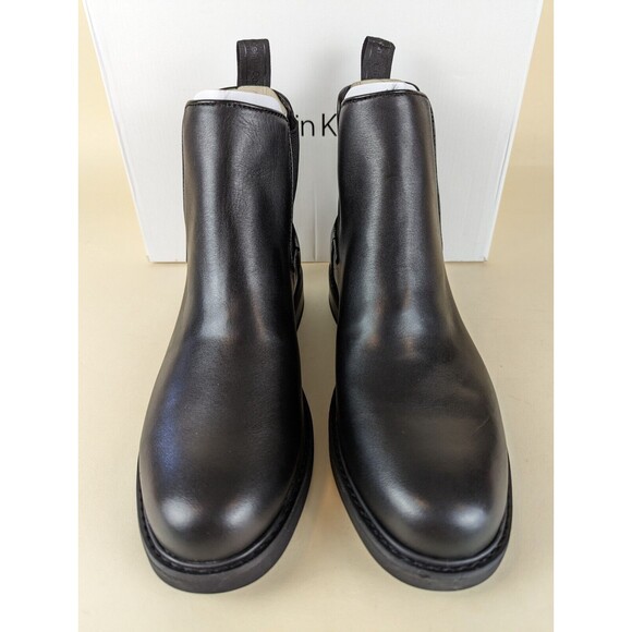 Calvin Klein Fenwick Chelsea Boots Mens 7 Black Leather Pull On Shoes NWB main image 10